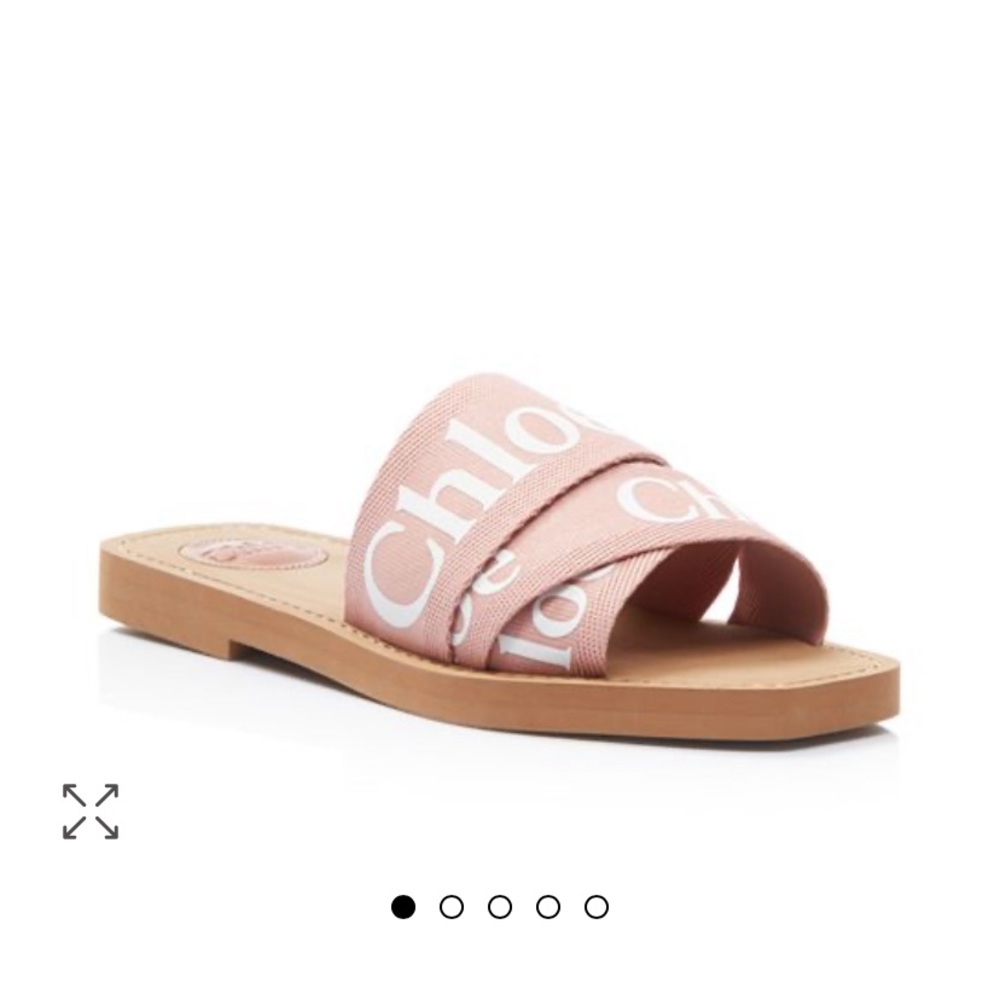 ❌ SOLD ❌ Chloé Woody Ribbon Logo Sandals Pink - Picture 8 of 12